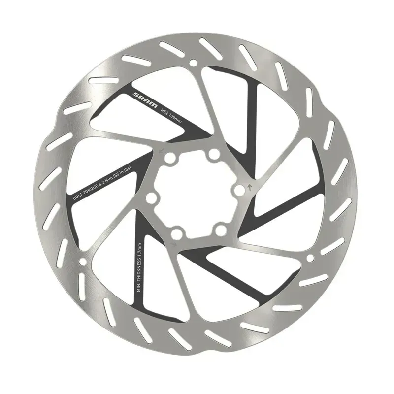 SRAM HS2 Disc Brake Rotor - 180mm 6-Bolt Rounded Silver/ Black 180