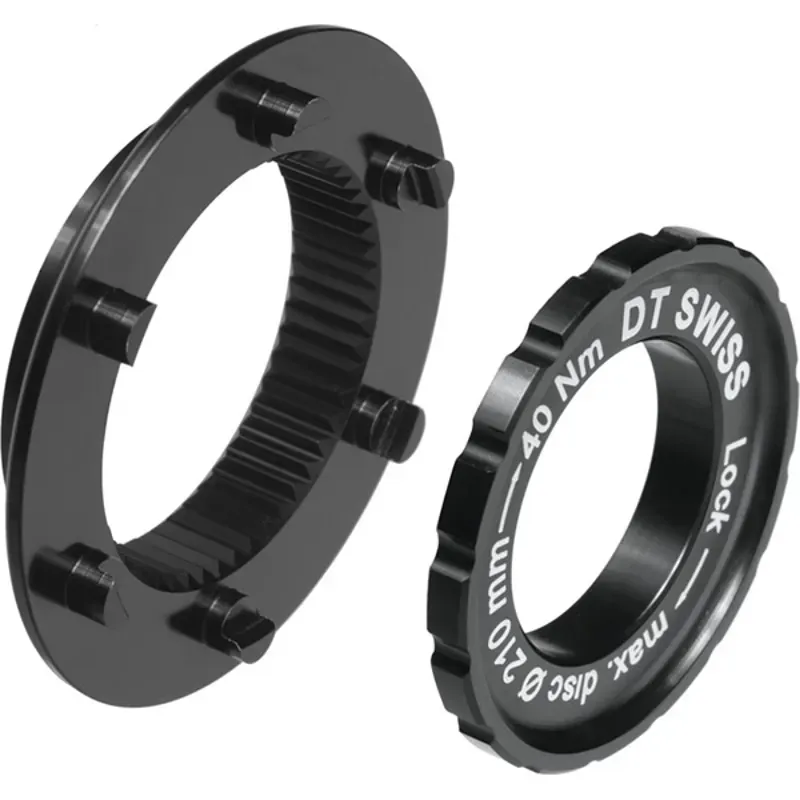 DT Swiss Center Lock to 6-Bolt Road Disk Adaptor in Black