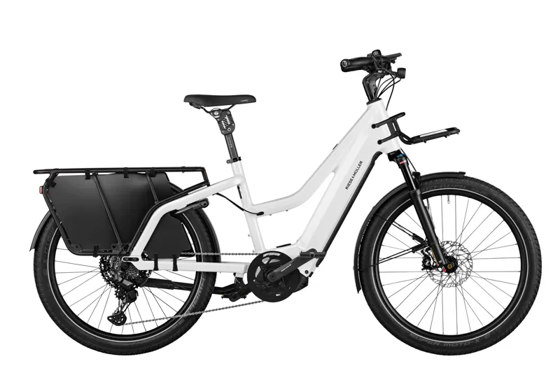 Riese and Muller Multicharger2 Mixte Gt Touring Cargo Bike In Pearl White / Black Matt