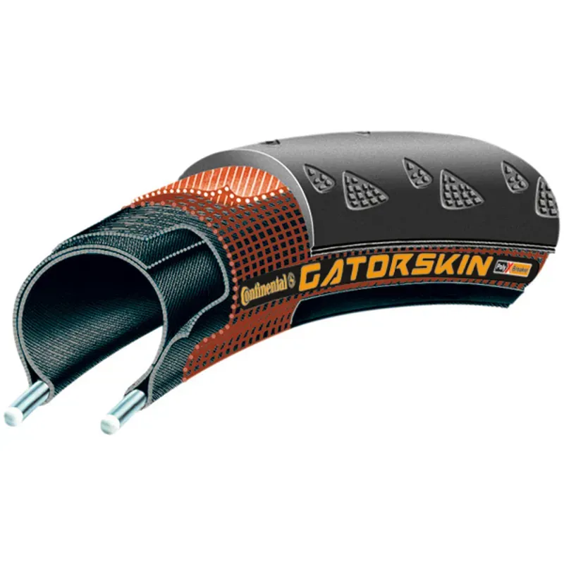 Continental Gatorskin Tire - 700 X 25 Clincher Wire Black PolyX Breaker Black 700 x 25